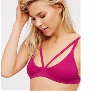 New Free People Keira Bralette Fuchsia Pink